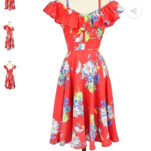 Hollywood Circle Dress - Butterflies & Begonias